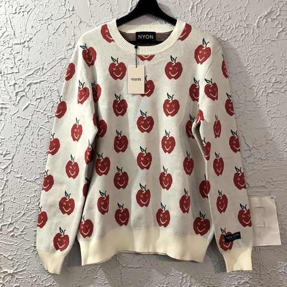 NYON NEW Crewneck Sweater Large New York Big Apple Cotton Plazacore Casual Theme - Picture 3 of 14